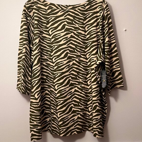 Jessica London Womens top tunic 26-28 3X 4X animal print Long Sleeve NWT - Picture 2 of 9